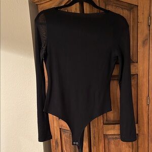 Elegant Black Long Sleeve Bodysuit
